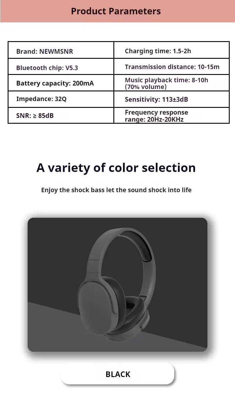HEADPHONE SEM FIO - BLUETHOOTH 5.3