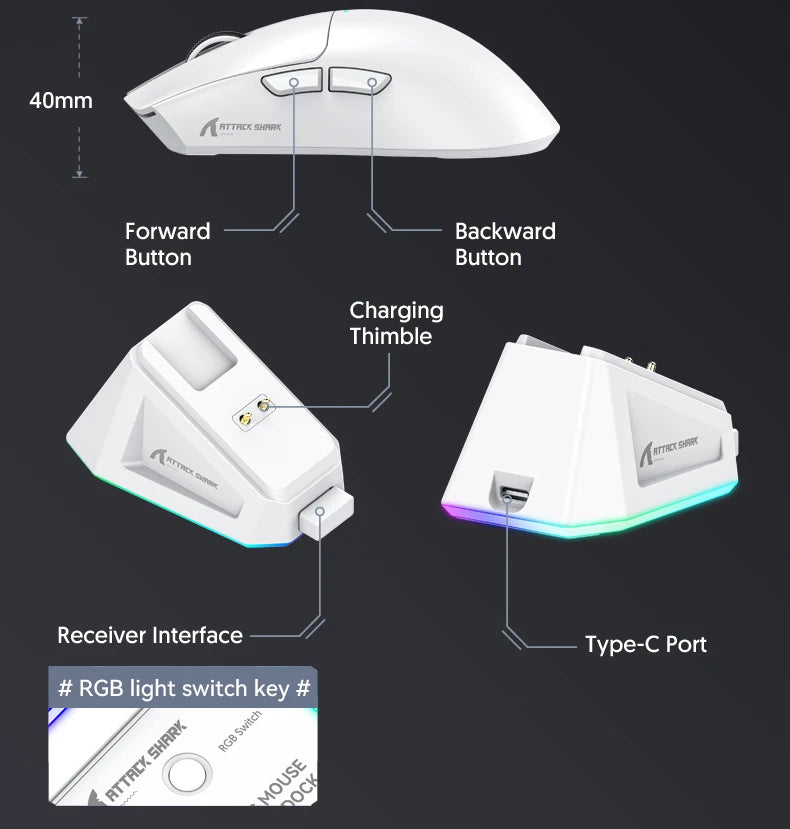 Mouse Attck Shark R1 Sem  Fio