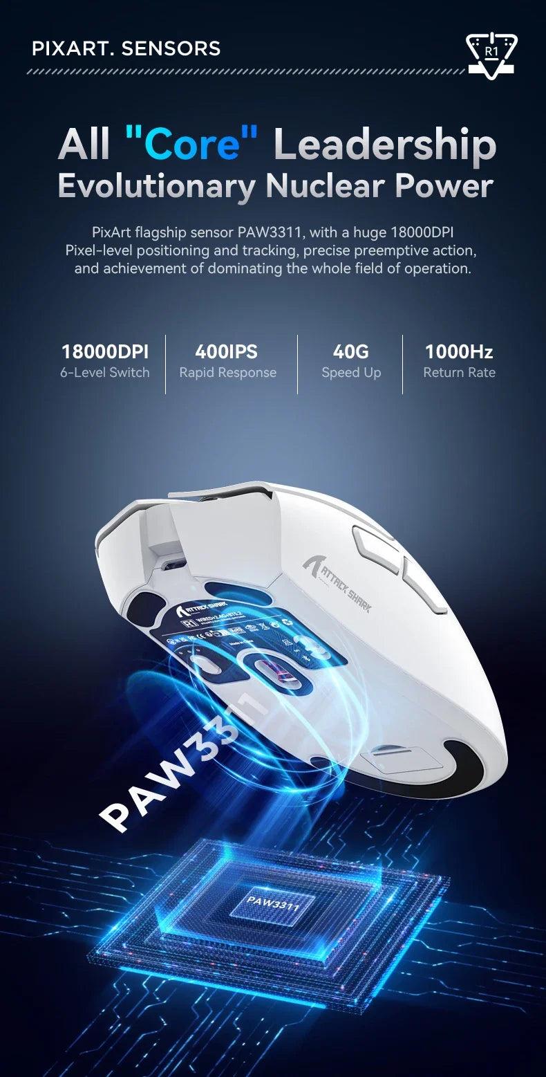 Mouse Attck Shark R1 Sem  Fio