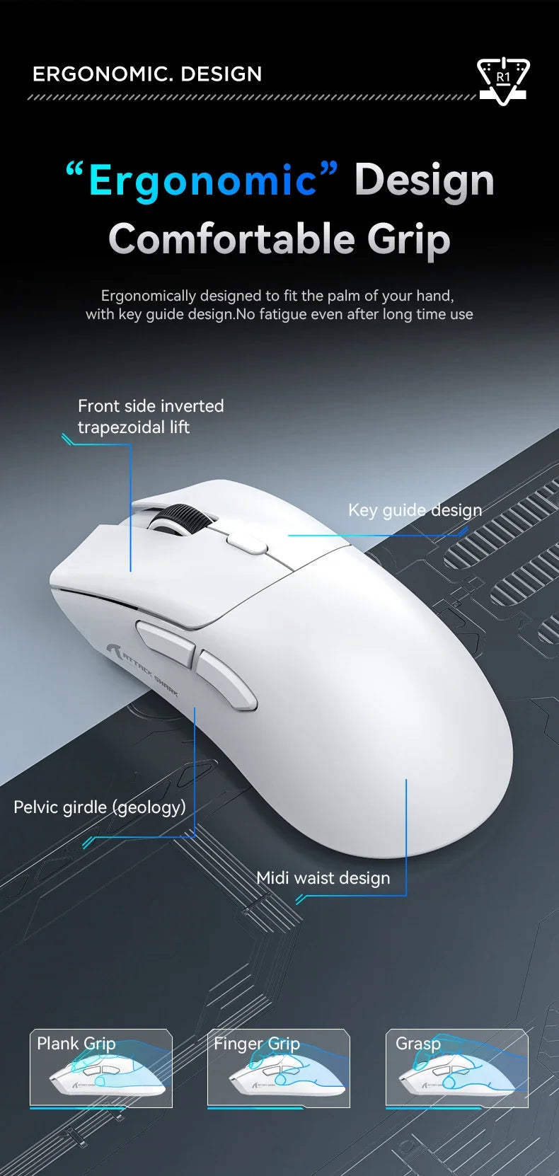 Mouse Attck Shark R1 Sem  Fio