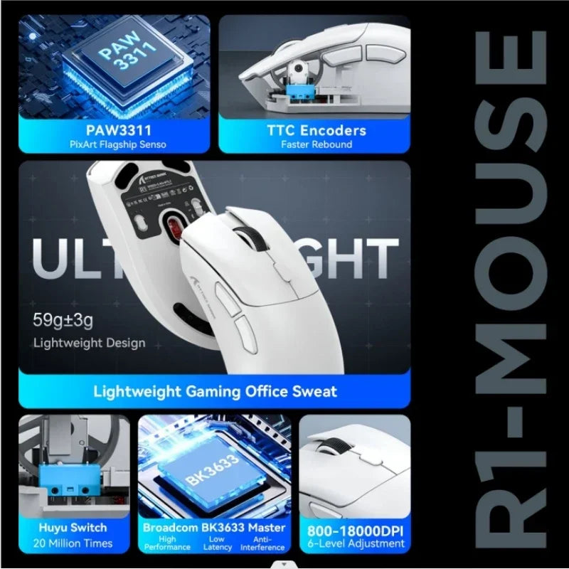 Mouse Attck Shark R1 Sem  Fio